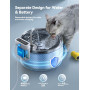 FEELNEEDY 3,5L Fontaine à Eau Robinet pour Chat sans Fil avec Batterie 4000mAh, Fontaine a Eau Chat Silencieuse INOX Detecteur d