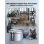 FEELNEEDY 3,5L Fontaine à Eau Robinet pour Chat sans Fil avec Batterie 4000mAh, Fontaine a Eau Chat Silencieuse INOX Detecteur d