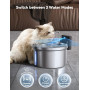 FEELNEEDY 3,5L Fontaine à Eau Robinet pour Chat sans Fil avec Batterie 4000mAh, Fontaine a Eau Chat Silencieuse INOX Detecteur d