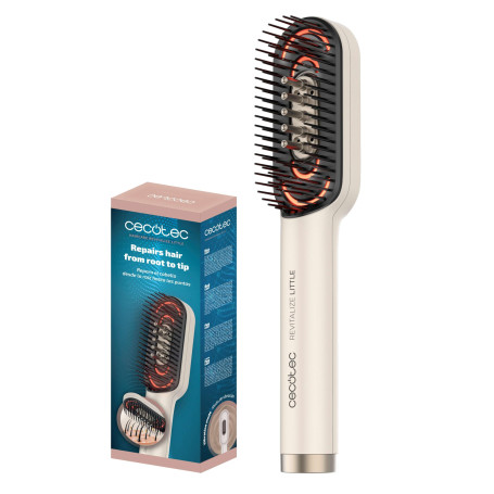 Cecotec Brosse Réparatrice avec Lumière LED HairCare Revitalize Little. Applicateur de Sérum et Massage Vibratoire, Prend Soin, 