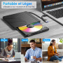 Lecteur DVD CD Externe, USB 3.0 Graveur DVD CD Externe, Ultra-mince Lecteur CD DVD Externe pour PC, Optique Portable CD DVD -/+R