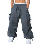 WZIKAI Pantalon cargo baggy décontracté pour homme - Pantalon cargo de parachute - Coupe ample - Hip Hop - Sarouel avec poches