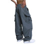 WZIKAI Pantalon cargo baggy décontracté pour homme - Pantalon cargo de parachute - Coupe ample - Hip Hop - Sarouel avec poches