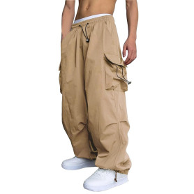 WZIKAI Pantalon cargo baggy décontracté pour homme - Pantalon cargo de parachute - Coupe ample - Hip Hop - Sarouel avec poches