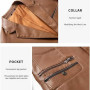 GAGFDA Veste blazer en cuir d'agneau pour homme, coupe classique, doublure boutonnée, style moto avec plusieurs poches