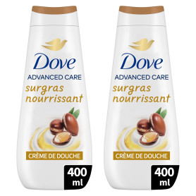 DOVE - Crème de douche Advanced Care Surgras Nourrissant - A l'huile d'argan - Testé dermatologiquement - Sensation de peau douc