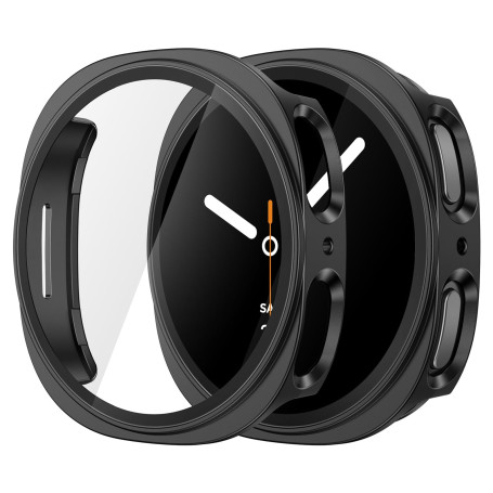 Misxi 2-Pièces PC Protection Ecran en Verre Trempé pour Samsung Galaxy Watch 8 44mm, Coque Anti-Dérapante Résistante aux Rayures