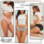 ALL OF SHE Culotte Femme Coton Dentelle, Douce Confortable Respirante, Slip Bikini Taille Basse, sous-Vêtements,Lot de 5, Tissu 