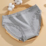 ALL OF SHE Culotte Femme Coton Dentelle, Douce Confortable Respirante, Slip Bikini Taille Basse, sous-Vêtements,Lot de 5, Tissu 