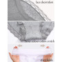 ALL OF SHE Culotte Femme Coton Dentelle, Douce Confortable Respirante, Slip Bikini Taille Basse, sous-Vêtements,Lot de 5, Tissu 