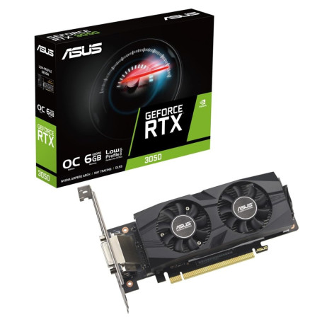 ASUS GeForce RTX 3050 OC (6 Go GDDR6/PCI Express 4.0/1500 MHz/14000 MHz/Low Profile)