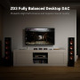 Fosi Audio ZD3 Préamplificateur de Bureau DAC Entièrement équilibré avec Amplificateur Stéréo Domestique ES9039Q2M, Bluetooth/US