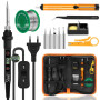 Fer à Souder Kit 80W Température Réglable 180-520°C Electronique de Precision avec Interrupteur ON/OFF, 5 Conseils de soudage, P