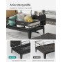 SONGMICS Égouttoir à Vaisselle, 2 Niveaux, Organisateur de Plan de Travail, Bec Rotatif à 360° et Extensible, Bac d’Égouttement,