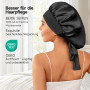 Umisleep 100% 22 Momme de Mûrier Bonnet Soie Cheveux Nuit pour Dormir, Bonnet de Nuit Doux en Soie Double Couche pour Cheveux Fr