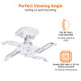 Amazon Basics Support de fixation inclinable pour projecteur, pour montage mural ou au plafond, capacité 15 kg, Blanc
