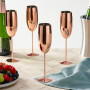 Oak & Steel - 4 Flûtes À Champagne En Acier Inoxydable, 285 Ml - Rose Gold Pack De Verres À Vin Pétillant