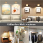 Feallive Applique Murale Interieur, Lampe Murale Touch LED avec Port de Charge USB Contrôle Tactile, 3 Niveaux de Luminosité 3 T