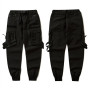 XYXIONGMAO Techwear Pantalon de jogging cargo japonais style gothique pour homme Noir