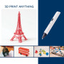 Stylo 3D avec 10 filaments PLA colorés (30 m) - Stylo d'impression 3D avec contrôle précis, adaptateur EU, outil de réglage, cad