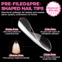 UNA GELLA Capsule Américaine Ongles Courts en Amande, 504 Pièces 12 Tailles Autocollantes, Faux Ongles Gel Extensions d'Ongles, 