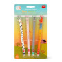 Legami - Set of 4 Farm Sweet Farm Erasable Gel Pens, Stylos à encre thermosensible effaçable, noir, rose, vert, rouge, efface sa