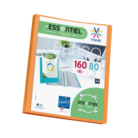 Viquel - Porte vues 160 vues A4 - Reliure personnalisable - Pochettes lisses et transparentes - Essentiel recycle - Orange