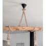 Solenzo - Lustre suspension ATLANTIQUE en bois naturel flotté 2 ampoules - style bord de mer - E27