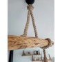 Solenzo - Lustre suspension ATLANTIQUE en bois naturel flotté 2 ampoules - style bord de mer - E27
