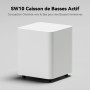 Fosi Audio SW10 Caisson de Basses 10 Pouces 500 W avec Amplificateur Intégré, Caisson de Basses Compact 10 Pouces à Amplificatio