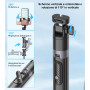 Gahenwo 173cm Perche Selfie Monopode/Trépied pour Caméra d'action, Trepied Smartphone Tout-en-Un avec Télécommande, Support de T