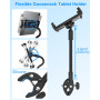 Kolasels Support de tablette col de cygne pour fauteuil roulant, poussette, bateau, support de micro, tapis de course, vélo d'in