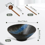 Ecofocet 2 Ensemble De Bols Ramen En Céramique Avec Baguettes Et Cuillère, 2×1000ml Bol à Soupe Ramen Japonais en Porcelaine, Gr