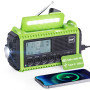 Radio Réveil Portable DAB+/DAB/FM, Solaire et Manivelle, 5000mAh Batterie Rechargeable&USB, Lumineux & Lampe Poche et Lampe de L