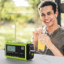 Radio Réveil Portable DAB+/DAB/FM, Solaire et Manivelle, 5000mAh Batterie Rechargeable&USB, Lumineux & Lampe Poche et Lampe de L