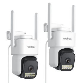 Reobiux 1080P Caméra Surveillance WiFi Extérieure, PTZ Caméra avec 2.4Ghz/5Ghz, Vision Nocturne Couleur, Enregistrement 24/7, Au
