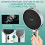 BECMai Pommeau de Douche Haute Pression jet Lavage, Shower Head Grand Diamètre 3 Types de Jets, Douchette Douche Salle de Bain P