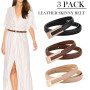 KEYRI Ceinture Femme Classique Ceinture en Cuir Ceintures Fines Elégantes Simple Belt Ceinture Réglable pour Jeans Pantalon Robe