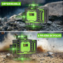 Niveau Laser Chantier Autonivelant 360° x 4 Avec trépied, Lazer Niveaux 4D 16 Lignes Laser, Mode Impulsion ExtéRieur, 2 x Batter