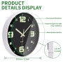 ACCSHINE Horloge Murale Numérique silencieuse sans tic tac Lumineuse 30 cm Design Moderne - Grande Digitale à Piles - Facile à L