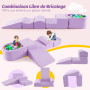 DREAMADE Parcours de motricité Bébé 5PCS avec Housse Lavable, Blocs de Construction avec Piscine à Balles, Module Motricité pour