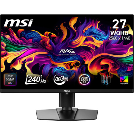 MSI MAG 271QP QD-OLED X24 écran Gaming 26,5" WQHD - Dalle Quantum Dot OLED 2560 x 1440, 240Hz / 0,03ms, 99% DCI-P3, ΔE≤2, Displa