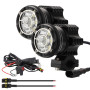 Kairiyard Phares Rond LED de Moto Projecteur Avant Feux de Brouillard Supplémentaires pour Moto avec Interrupteur et Support de 