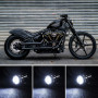 Kairiyard Phares Rond LED de Moto Projecteur Avant Feux de Brouillard Supplémentaires pour Moto avec Interrupteur et Support de 