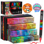 Efimeso 320 Couleurs de Feutre Acrylique Set de Marqueurs, Feutres Coloriage Adulte,Acrylic Marker à base d'eau pour Roche, Tiss