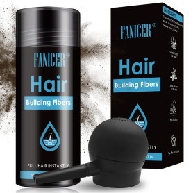 YOLONCE Fibre Capillaire Poudre, Poudre relevé racine cheveux, Dissimule Calvitie, Unisex, Brun foncé, Neutre, 27.5 gramme