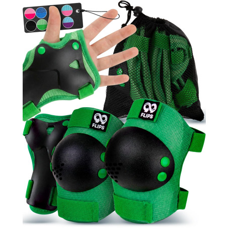 99FLIPS Protection Roller Enfant Fille 3-12 Ans - Genouillère, Coudières et Protège-Poignets [6pcs] - Protection Skateboard Trot