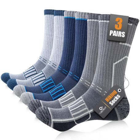 Circorld Chaussettes Homme 43-46 37-42 47-50, Chaussette de Sport Homme, Anti-Ampoule, Anti-Odeur, Absorbant l'Humidité, Chausse