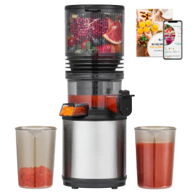 AMZCHEF Extracteur de Jus Fruits et Légumes, Large Ouverture XXL 160 mm pour Fruits Entiers, Slow Juicer Silencieux ≤45 dB, Capa