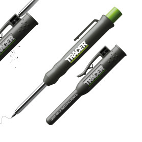 Tracer Crayon de construction à trous profonds avec étui (120 mm, crayon de construction 2B extensible avec taille-crayon intégr